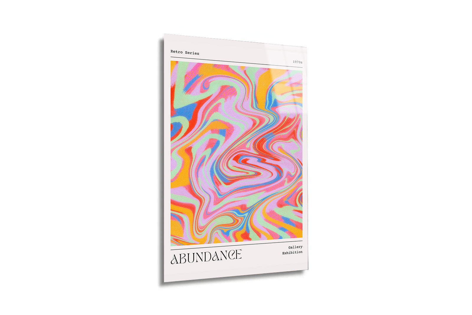 "Abundance" Retro Seri Soyut Cam Tablo