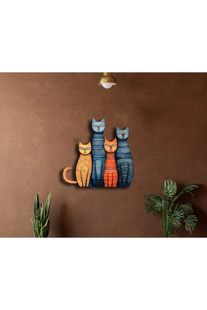 COLORFUL CAT/RENKLİ KEDİLER Metal Tablo