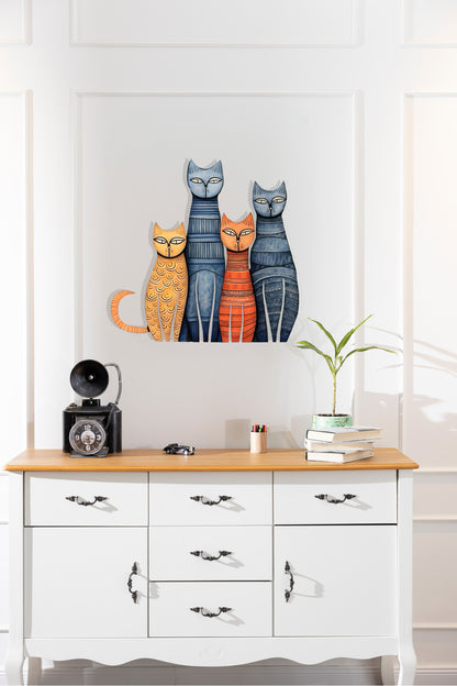 COLORFUL CAT/RENKLİ KEDİLER Metal Tablo
