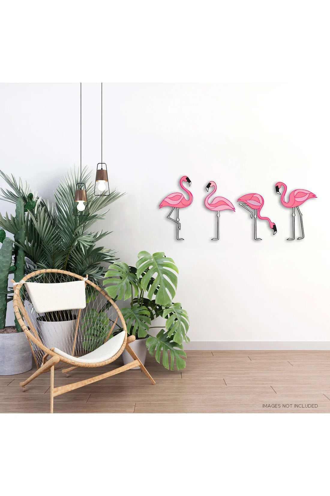 PEMBE FLAMİNGO SETİ Metal Tablo
