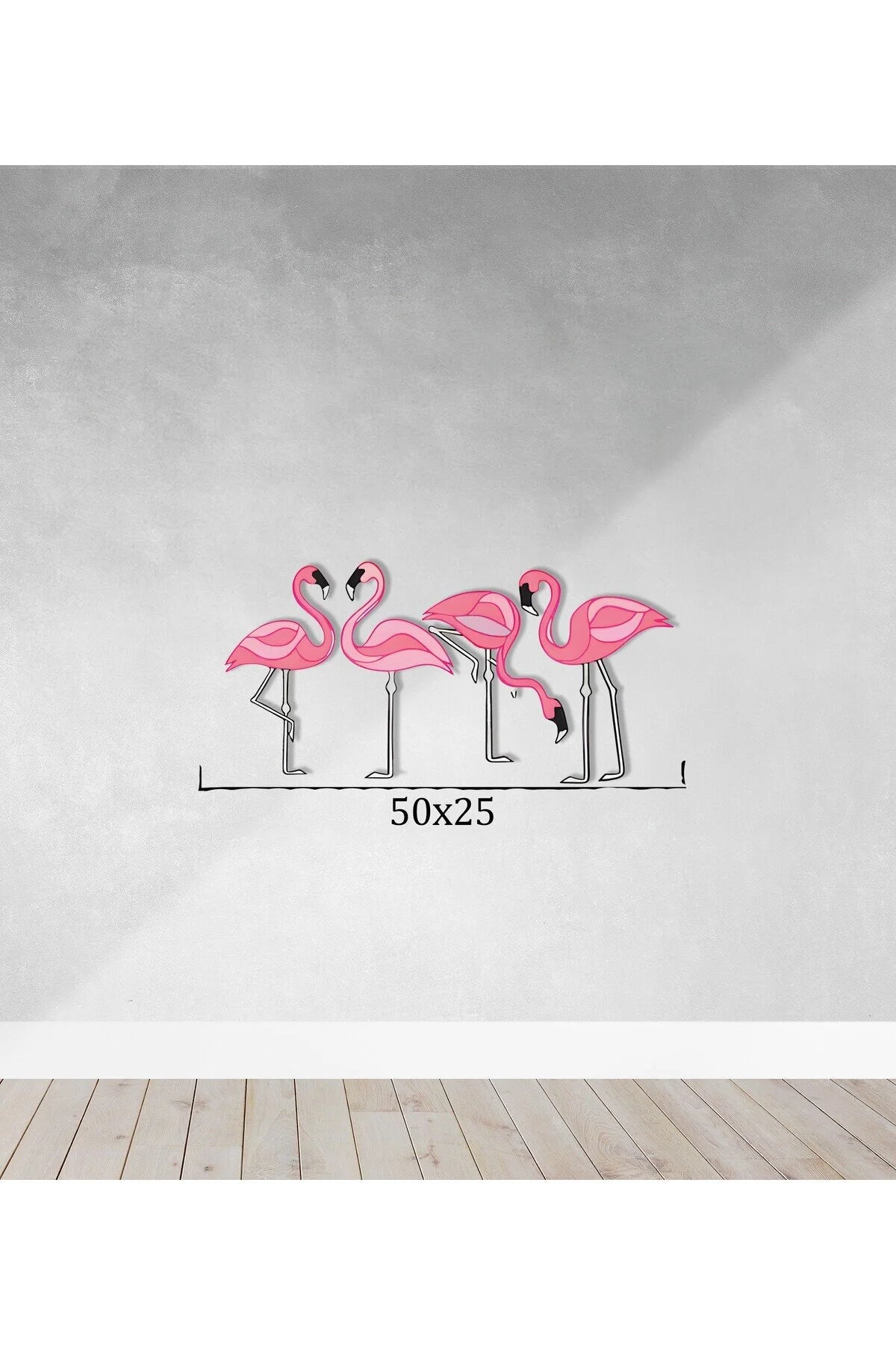 PEMBE FLAMİNGO SETİ Metal Tablo