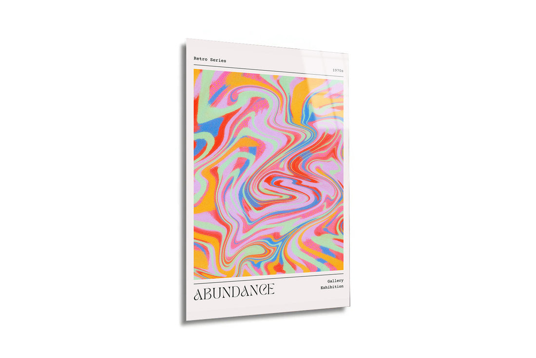 "Abundance" Retro Seri Soyut Cam Tablo