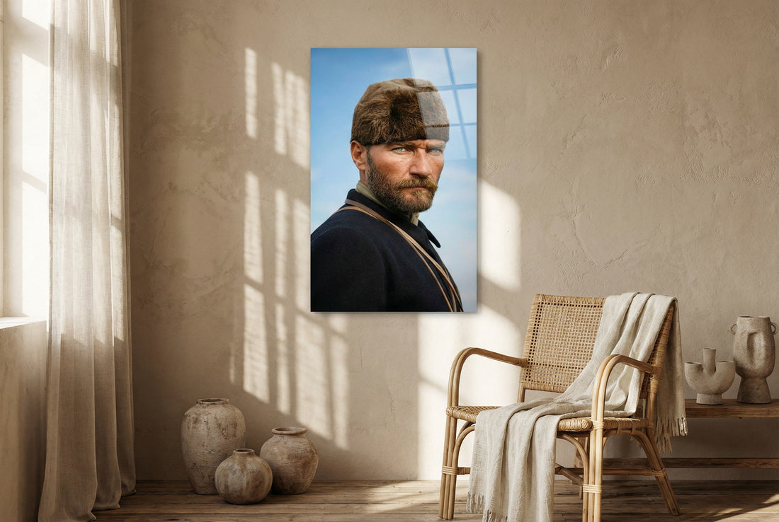 Atatürk Renkli Kalpaklı Yakın Çekim