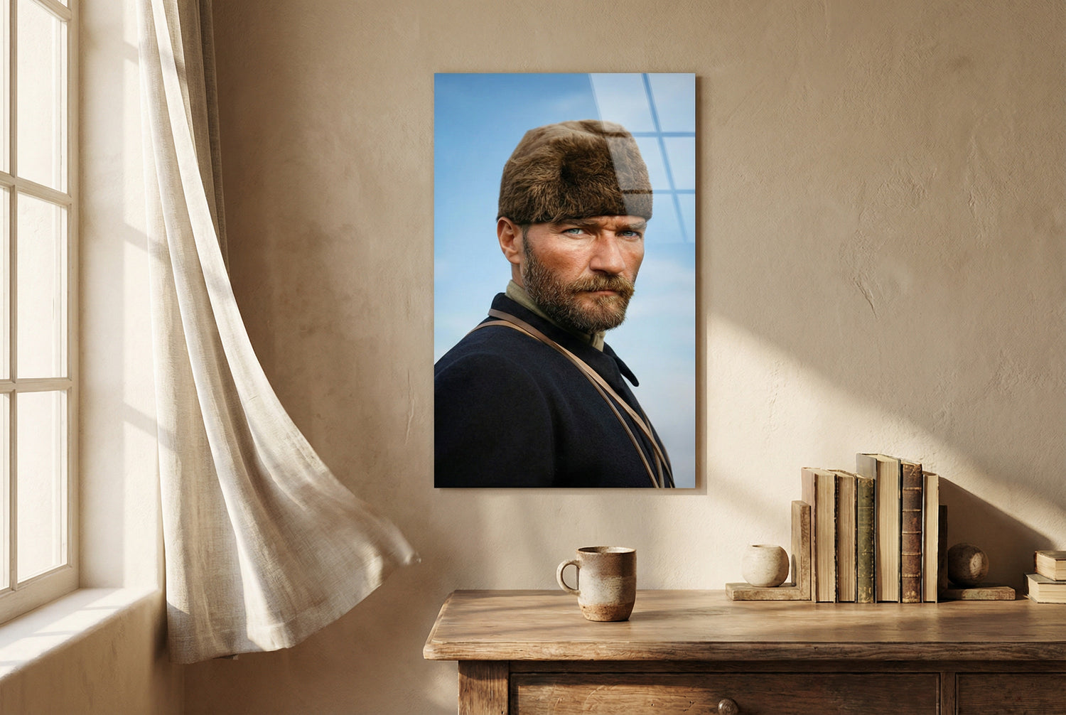 Atatürk Renkli Kalpaklı Yakın Çekim
