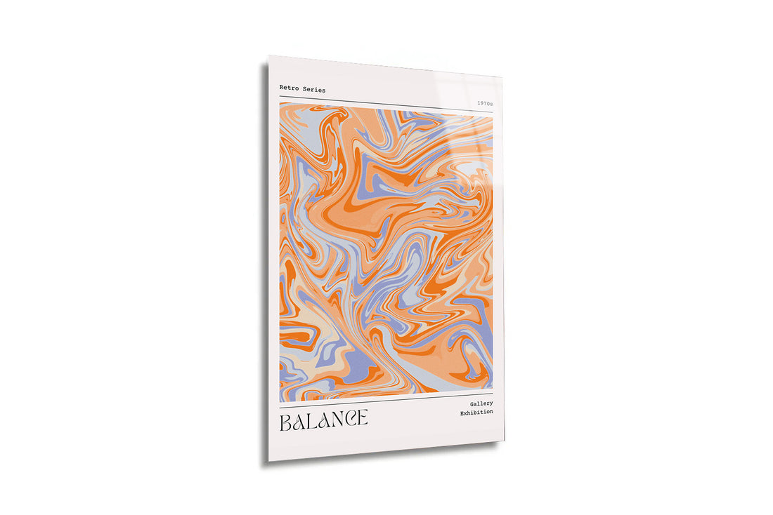 "Balance" Retro Seri Soyut Cam Tablo