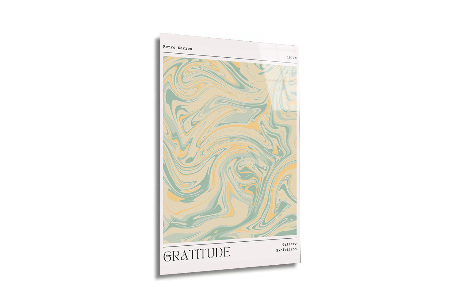 "Gratitude" Retro Seri Soyut Cam Tablo