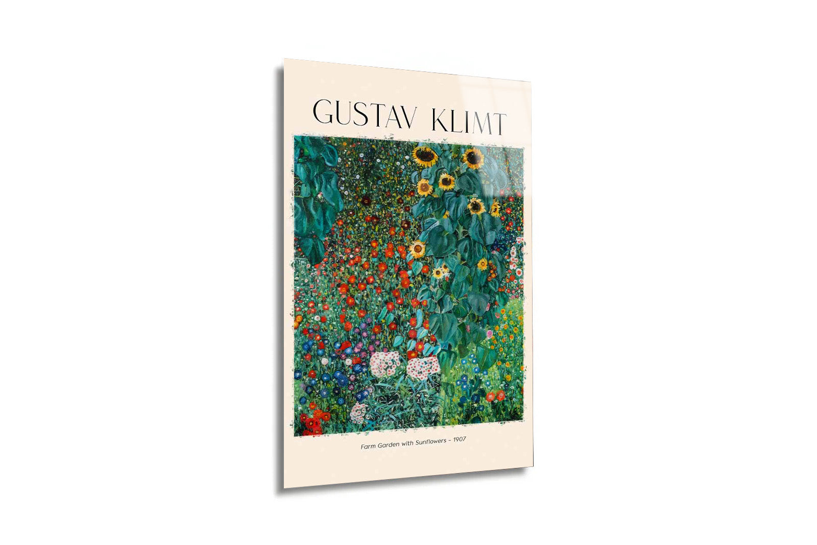 Gustav Klimt Ayçiçekleri Sanatsal Cam Tablo