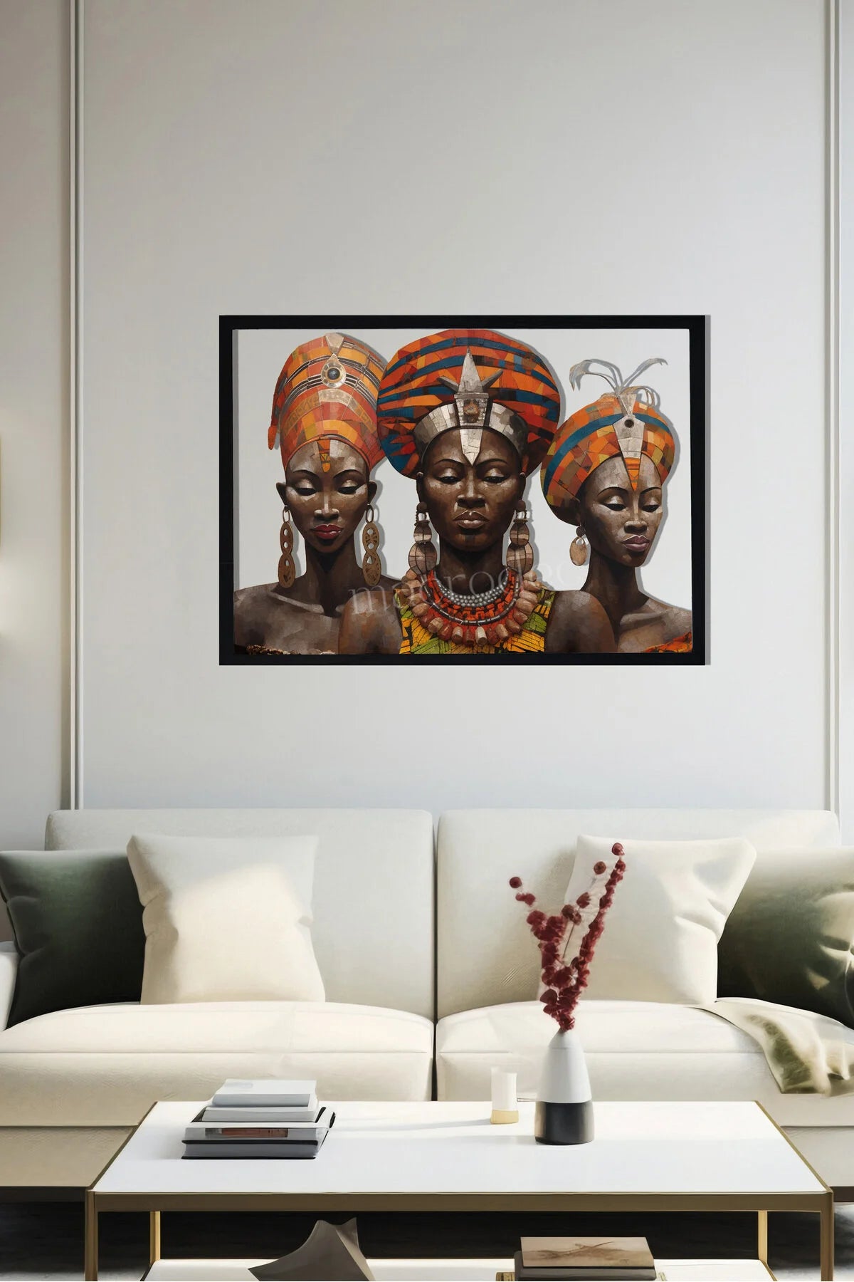 Afrika Kraliçeleri Metal Duvar Tablo