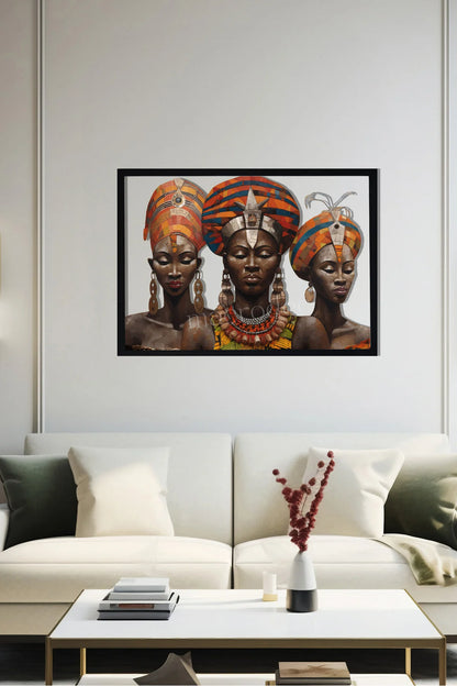 Afrika Kraliçeleri Metal Duvar Tablo