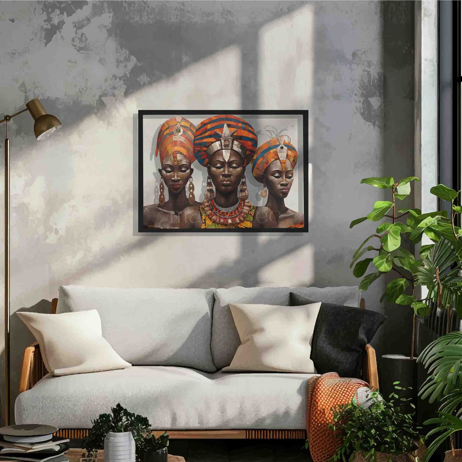 Afrika Kraliçeleri Metal Duvar Tablo
