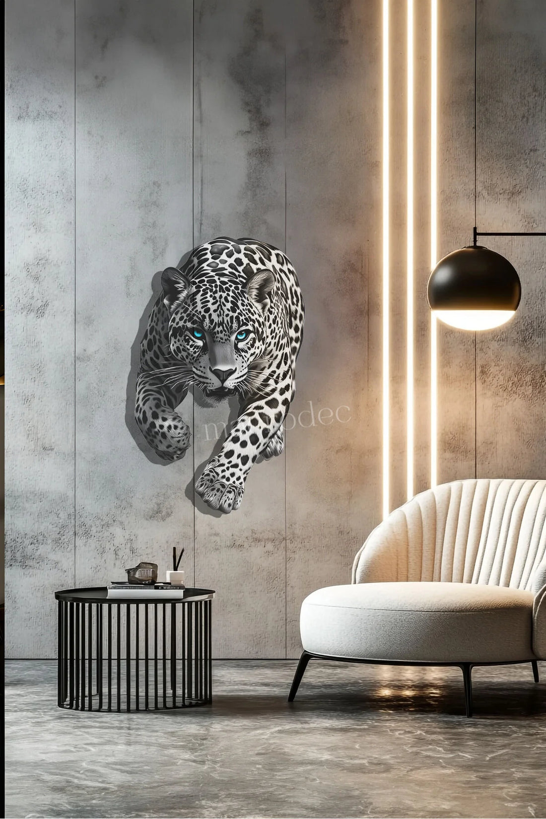 Kar Leoparı Metal Tablo