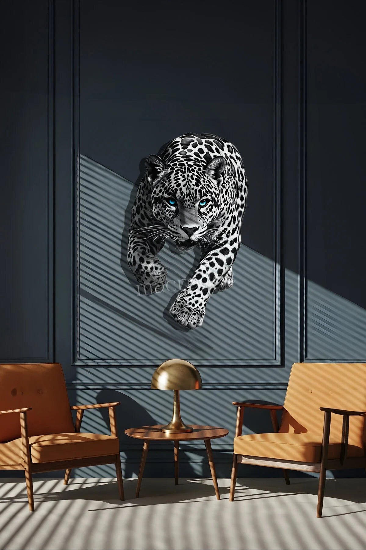 Kar Leoparı Metal Tablo