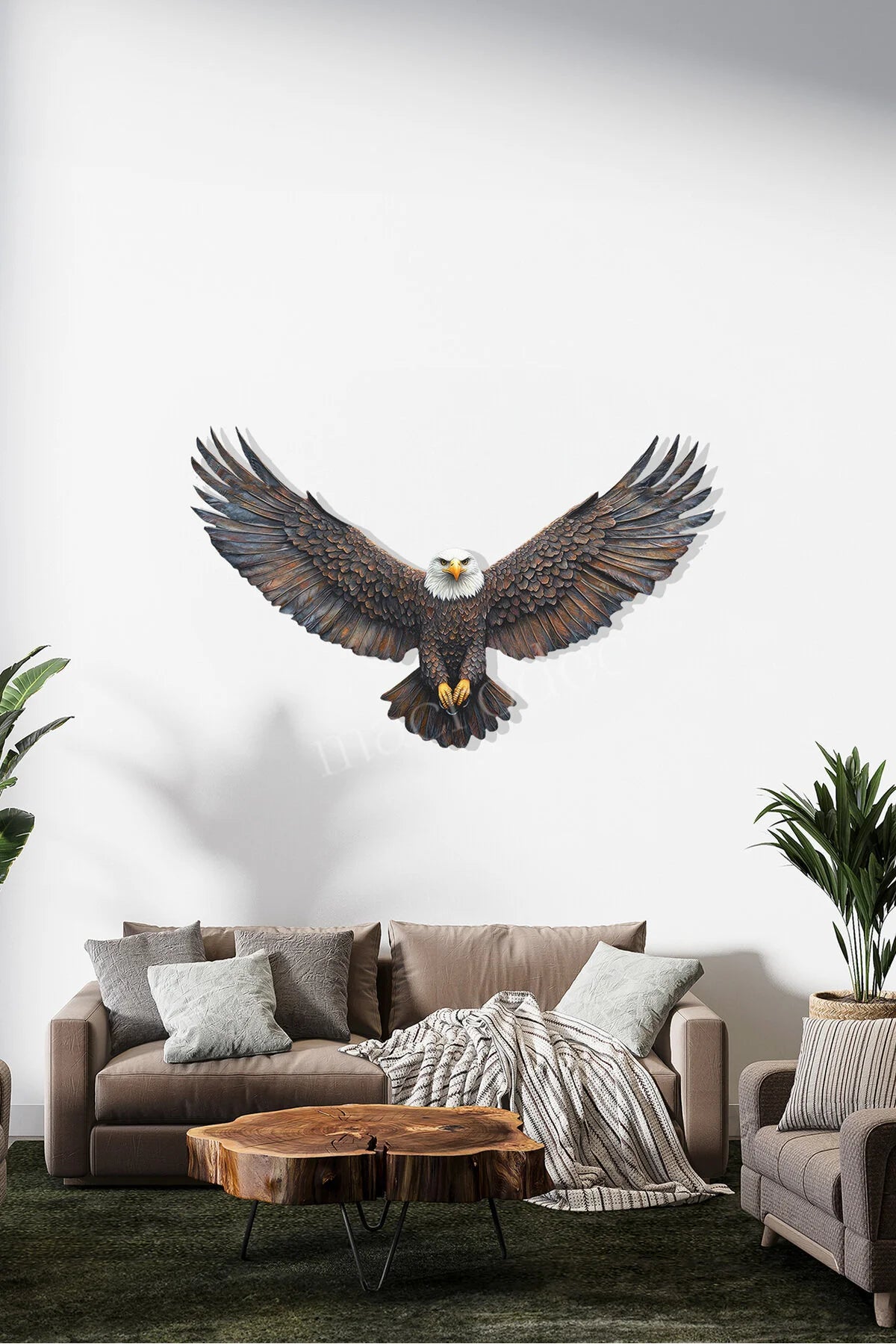Kartal Figürlü Modern Dekor Metal Tablo