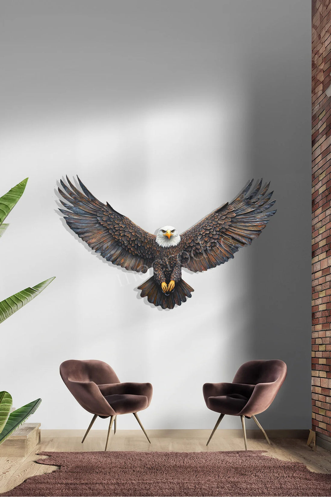 Kartal Figürlü Modern Dekor Metal Tablo