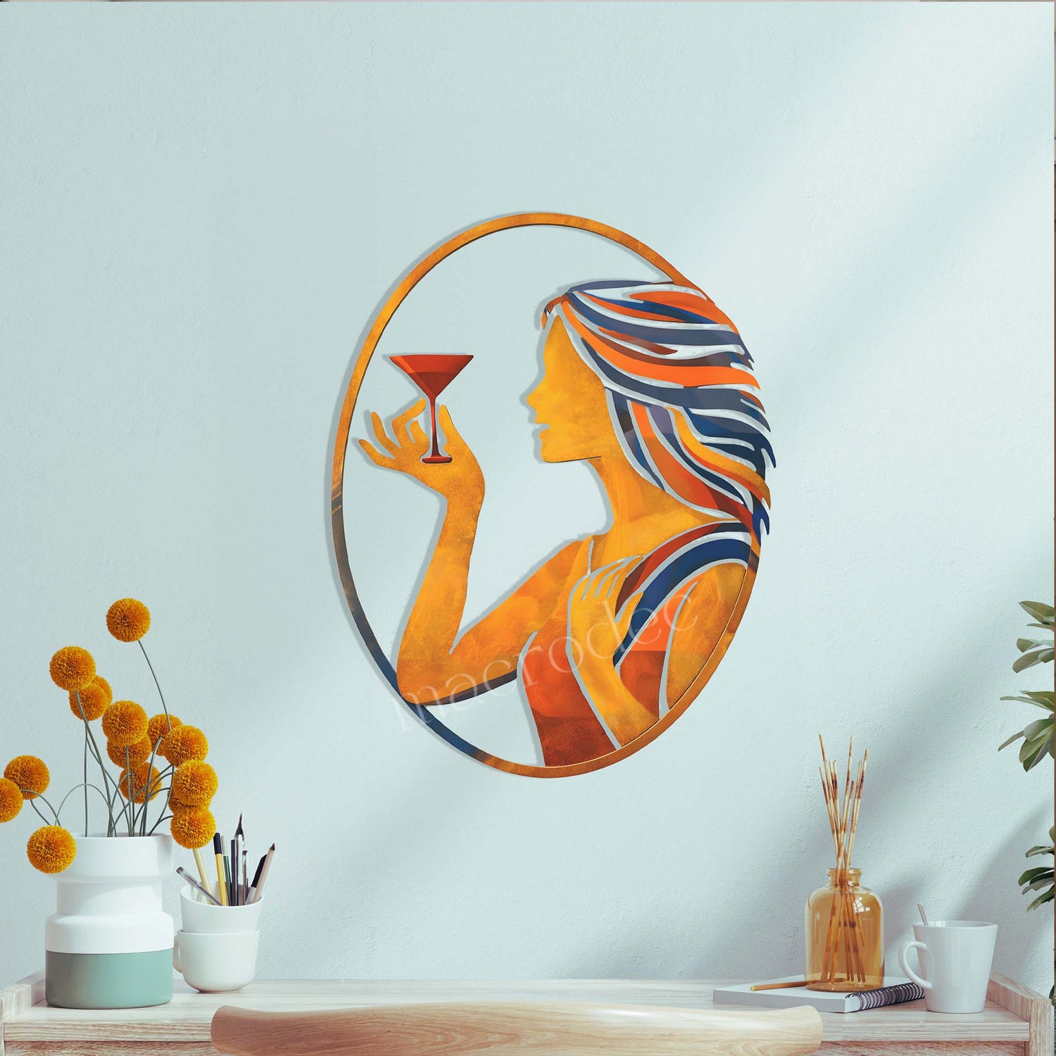 Chic Martini Metal Tablo
