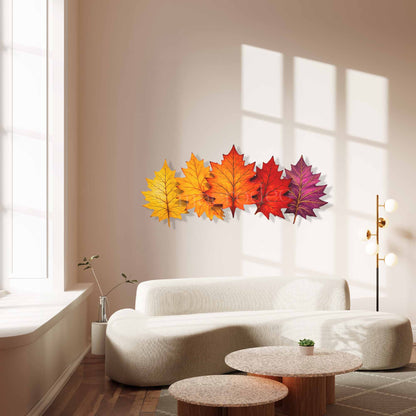 Luminous Leaves: Parlak Sonbahar Esintisi Metal Tablo
