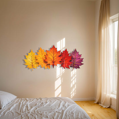 Luminous Leaves: Parlak Sonbahar Esintisi Metal Tablo