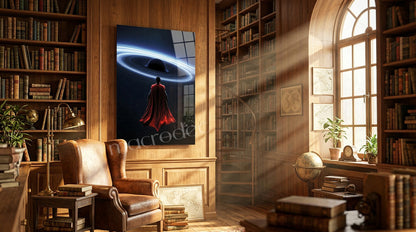 "Man of Steel: Karadelik ve Kozmik Kahraman" Sanatsal Cam Tablo -