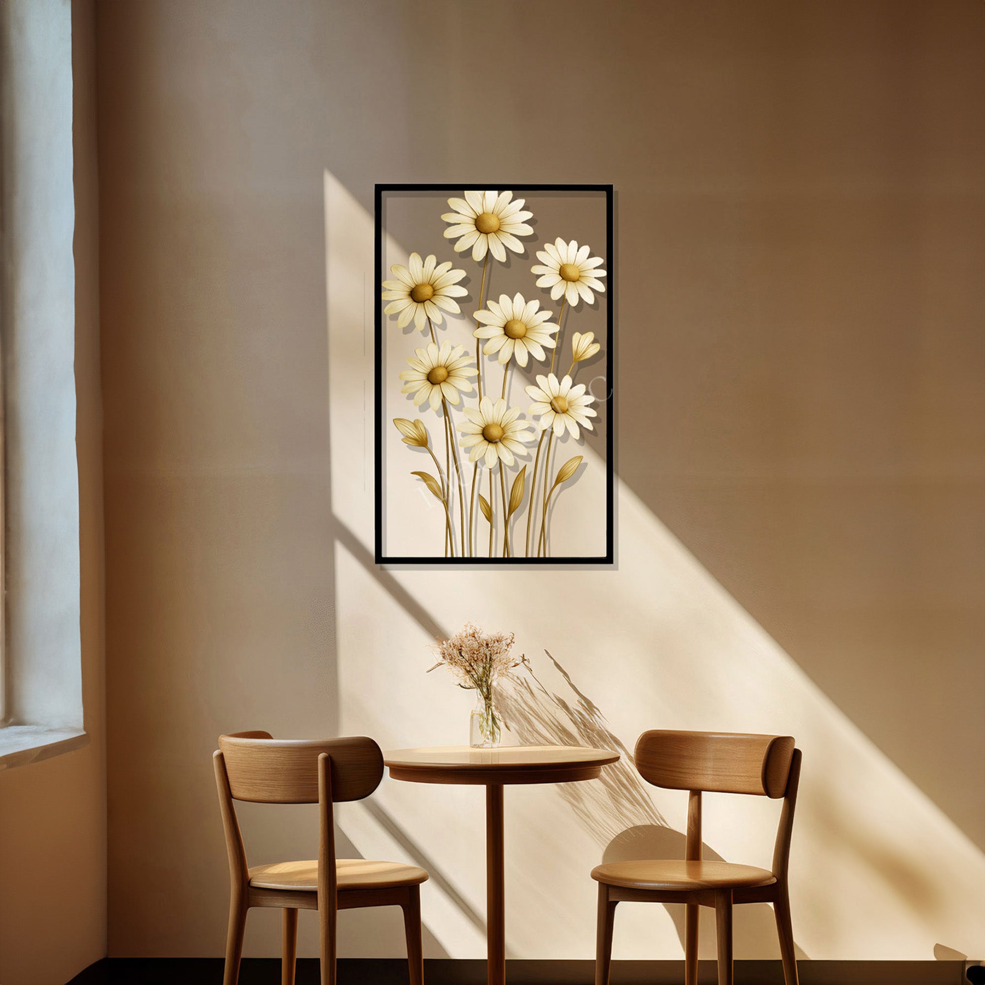 Chic Daisy: Şık Papatya Metal Tablo
