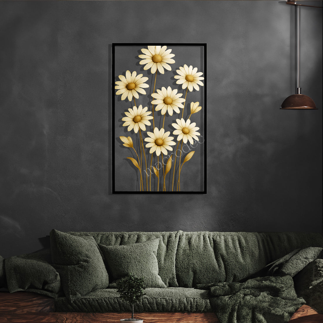 Chic Daisy: Şık Papatya Metal Tablo