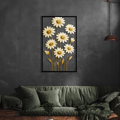 Chic Daisy: Şık Papatya Metal Tablo
