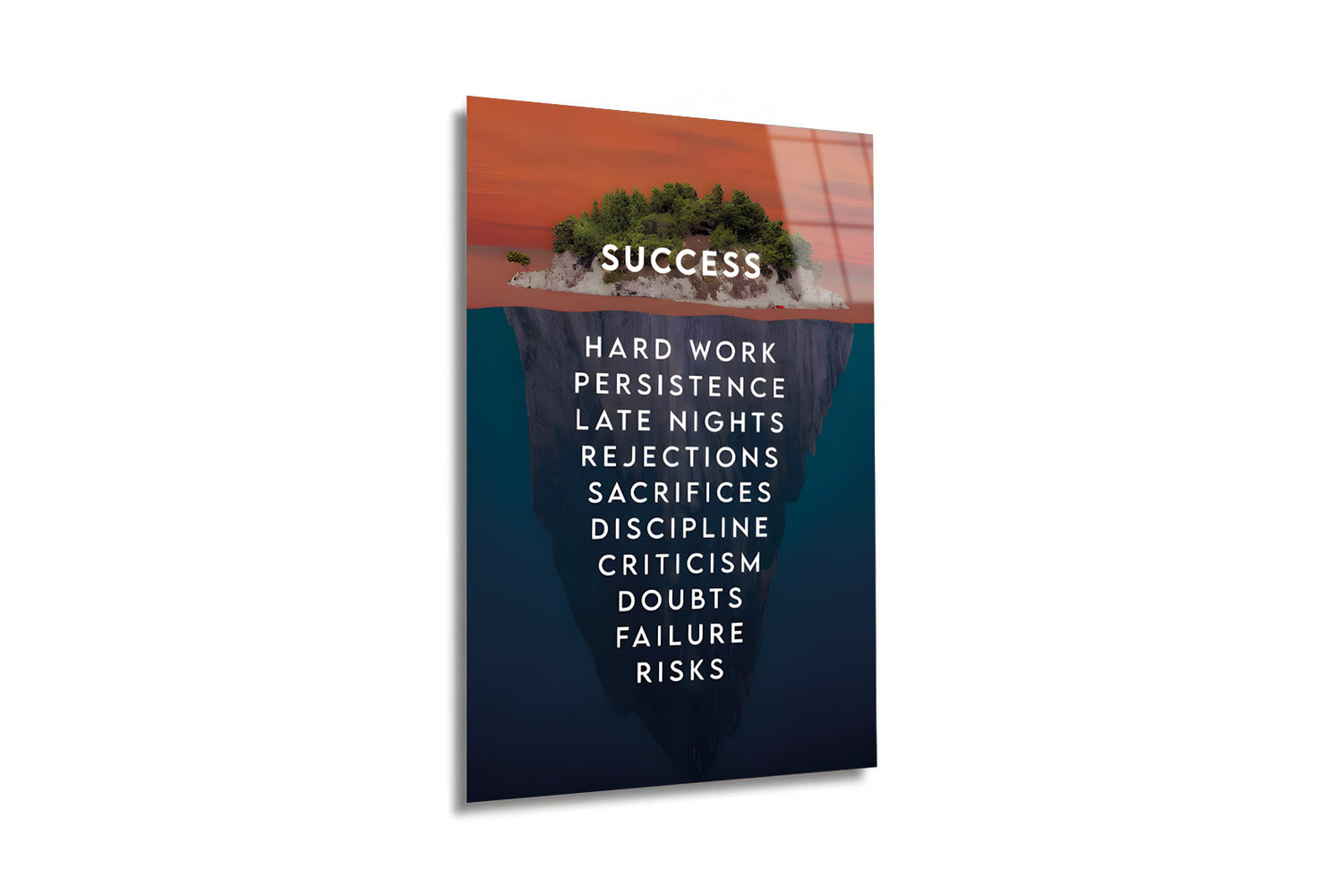 Success Iceberg: Başarının Görünmeyen Yüzü" Modern Cam Tablo