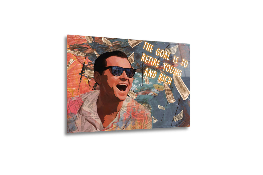 "The Goal: Young and Rich" Di Caprio Motivasyonel Cam Tablo