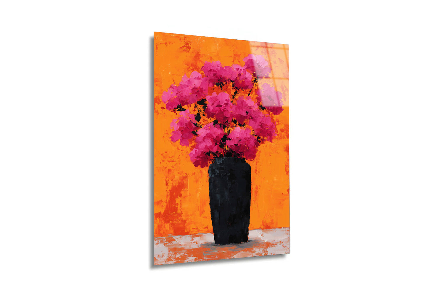 "Vibrant Flora" Modern Sanat Cam Tablo