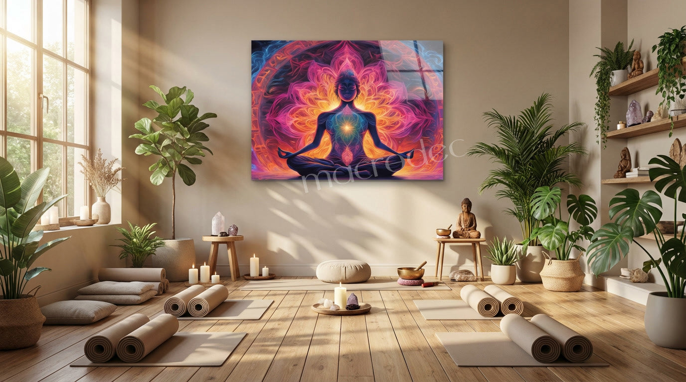 "Zen Ruhu" Meditasyon ve Mandala Modern Cam Tablo -