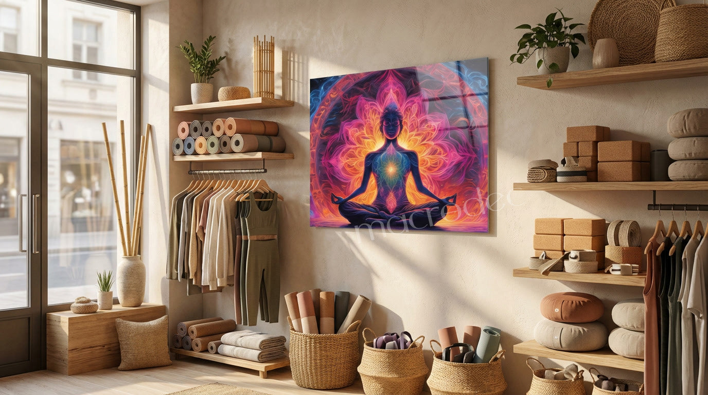 "Zen Ruhu" Meditasyon ve Mandala Modern Cam Tablo -