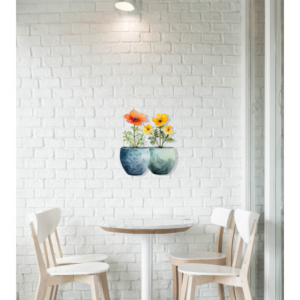 FLOWER POTS/SARI ÇİÇEKLİ SAKSILAR 